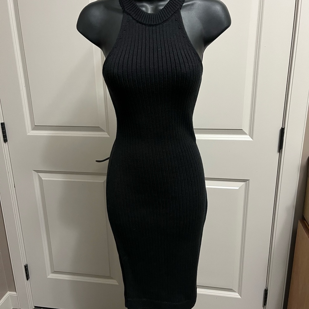 3 for $30 Elegant Black Ribbed Knit Bodycon Dress